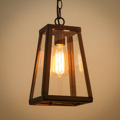 HEIKESZ Loft American Creative Personalized Iron Industrial Style Dining Room Chandelier Living Room Restaurant Glass Box Retro Lamp american style retro outdoor wall lamp indoor retro bedroom lamp american-style Industrial wind