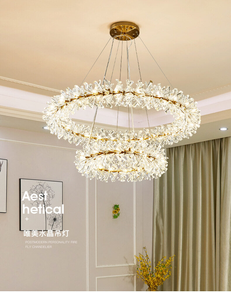 HEIKESZ Post-Modern Nordic Crystal Chandelier Designer Simple Atmosphere Creative for Living Room Dining Room Bedroom Ceiling Lighting