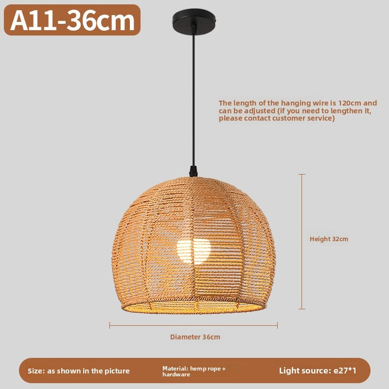 HEIKESZ Vintage Rope Pendant Light Industrial Iron Ceiling Lamp for Restaurant Bar Clothing BBQ Shop Retro Decor Commercial Lighting