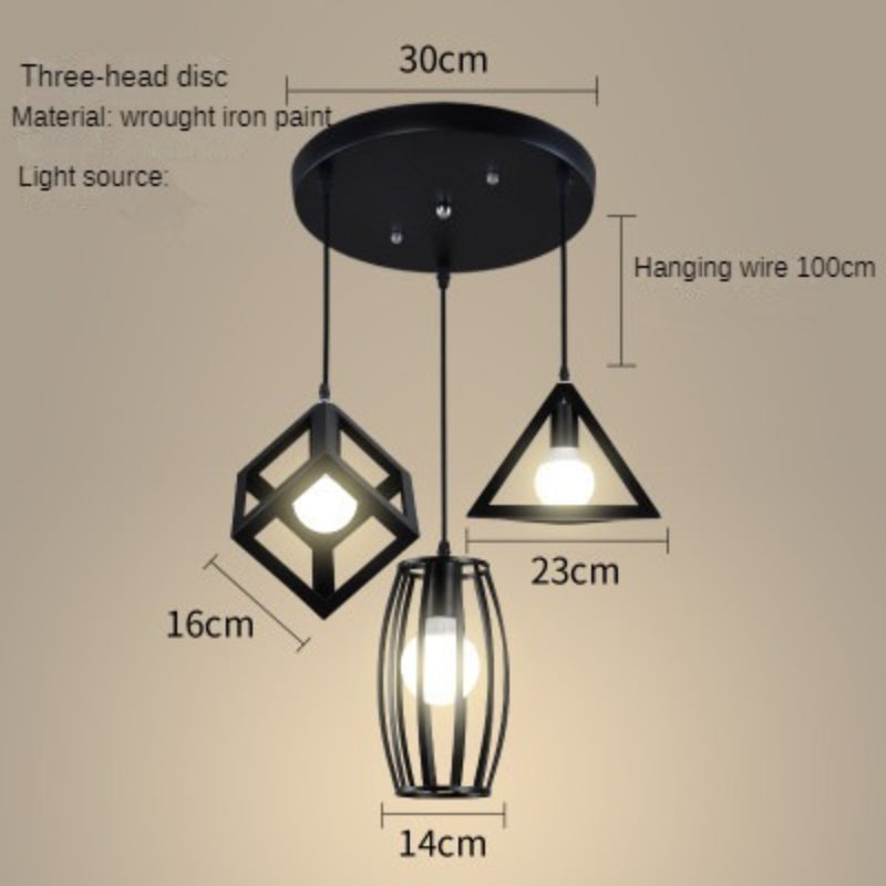 HEIKESZ Nordic Simple Chandelier Restaurant Coffee Shop Creative Wrought Iron Small Droplight Bar Snack Milk Tea Shop Single Head Special Offer Light LED Light for Bedroom Night Aesthetic Room Lamp
