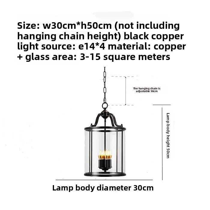HAIKESZ Modern European Style Full Copper Ceiling Light for Dining Room Hallway Staircase Entrance Simple Luxury Chandelier