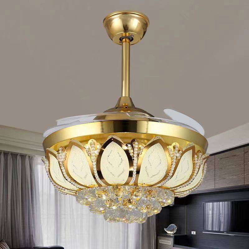 HEIKESZ Modern simple living room ceiling fan light LED energy saving invisible fan light Home bedroom dining room fan light integrated lamp light fixtures for celling lights
