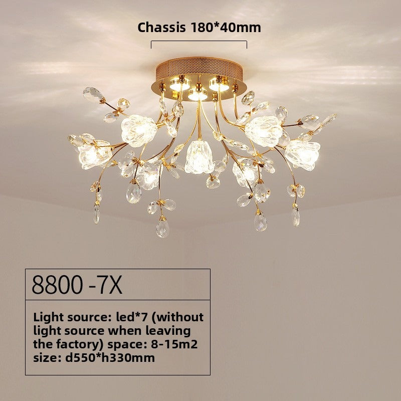 HEIKESZ European Style Ceiling Light Luxury Crystal LED Chandelier Modern Round Living Room Bedroom Lighting Fixture