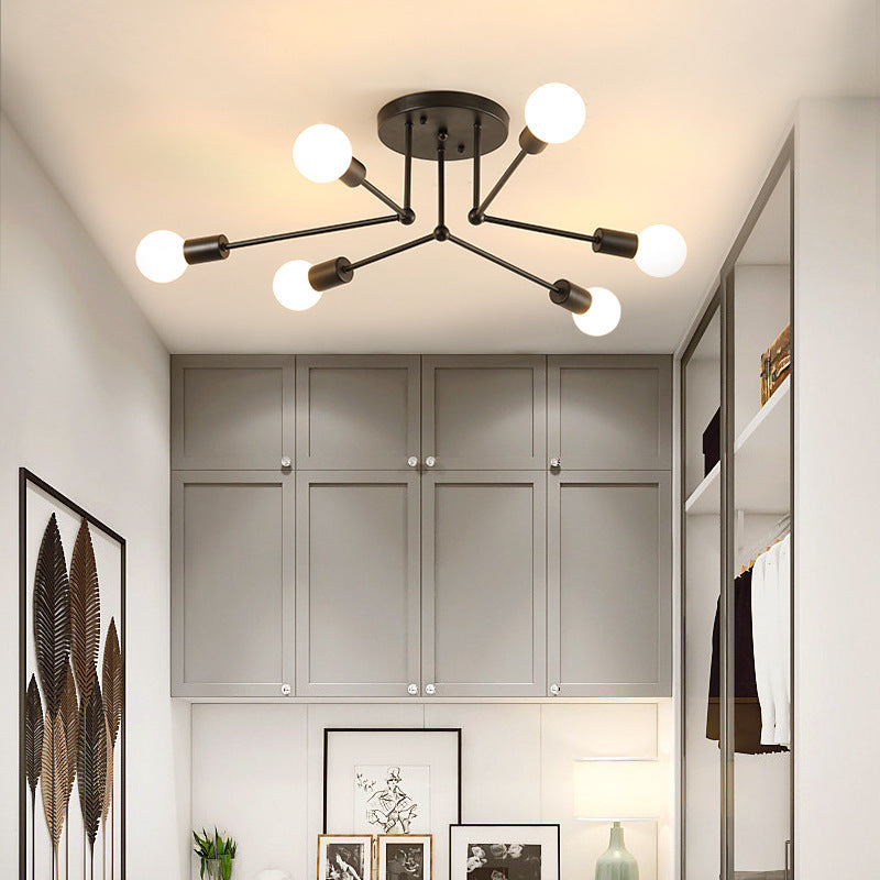 HEIKESZ Nordic Style Creative Ceiling Lamp Living Room Dining Room Bedroom Light Personality Home Lamp Modern Simple Wrought Iron Balcony Top Light LED Light for Bedroom Night Aestitic Room Lamp
