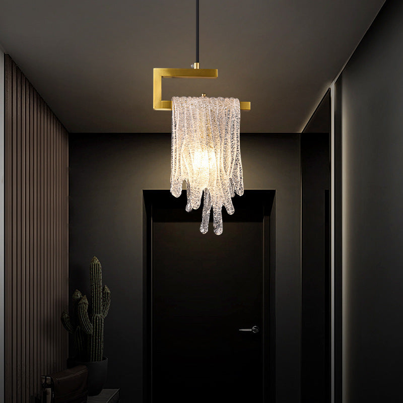 HEIKESZ All Copper Luxury Bedroom Ceiling Light Creative Single Head Droplight for Living Room Corridor Aisle Bay Window Cloakroom Lighting Fixtures