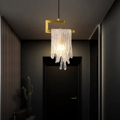 HEIKESZ All Copper Luxury Bedroom Ceiling Light Creative Single Head Droplight for Living Room Corridor Aisle Bay Window Cloakroom Lighting Fixtures