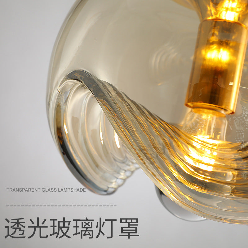 HEIKESZ Modern light luxury medieval European glass chandelier modern simple bedside restaurant bar counter corridor chandelier Chandelier, restaurant light, living room light