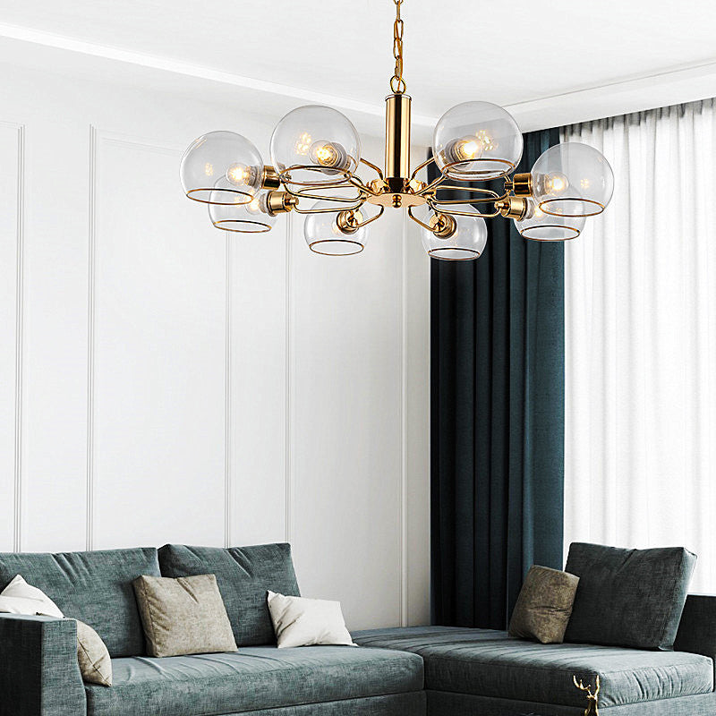 HEIKESZ American Living Room Chandelier Creative Magic Bean Glass Lamp for Bedroom Dining Room Hotel Designer Model