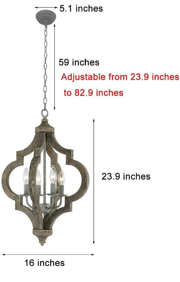 Vintage Wooden Ceiling Light American Country Style Cross Border Supply for Living Room Dining Room Bedroom Hallway Creative Design