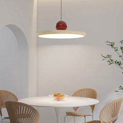 HEIKESZ Nordic UFO Chandelier Cream French Restaurant Bar Double-Headed Full Spectrum Ceiling Lighting for Bedroom Study Living Room Decor