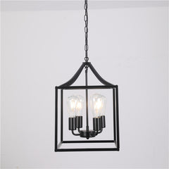HEIKESZ American Industrial Style Iron Frame Chandelier Dining Room/Living Room Bar Coffee Snack Milk Tea Shop Lamp Exclusive for Cross-Border Iron Lamp LED Light for Bedroom Night Aesthetic Room Lamp