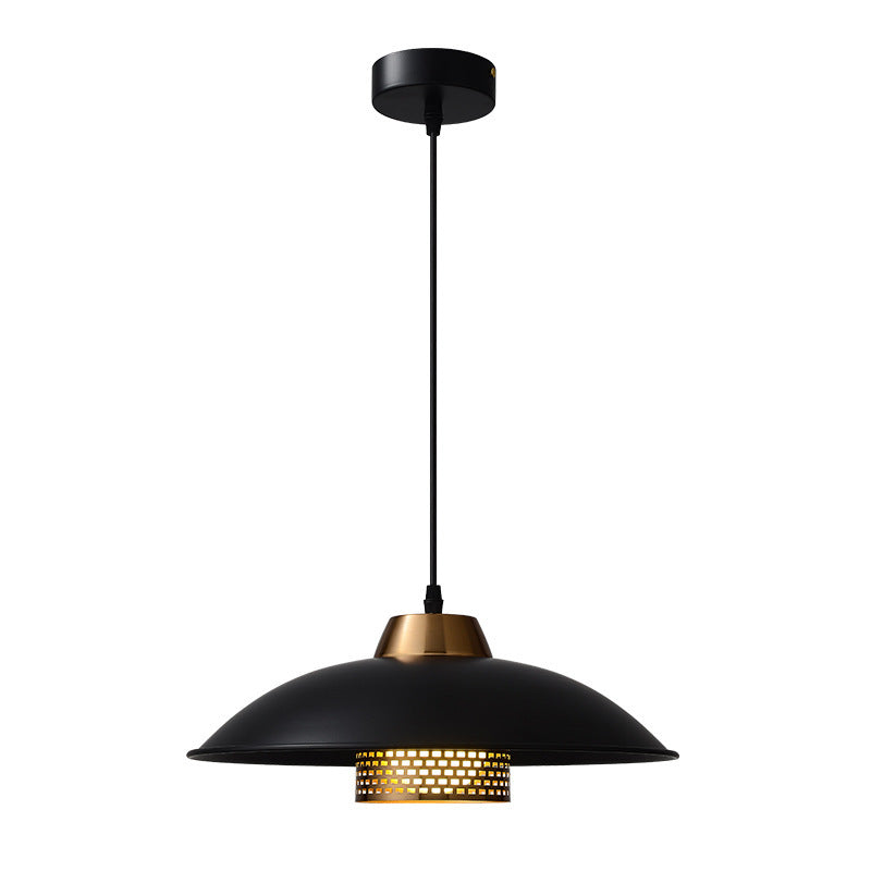 HEIKESZ Nordic Simple Single Head Lamp Mild Luxury Retro Coffee Shop Bar Table Lamp Bedroom Hallway UFO Balcony Chandelier