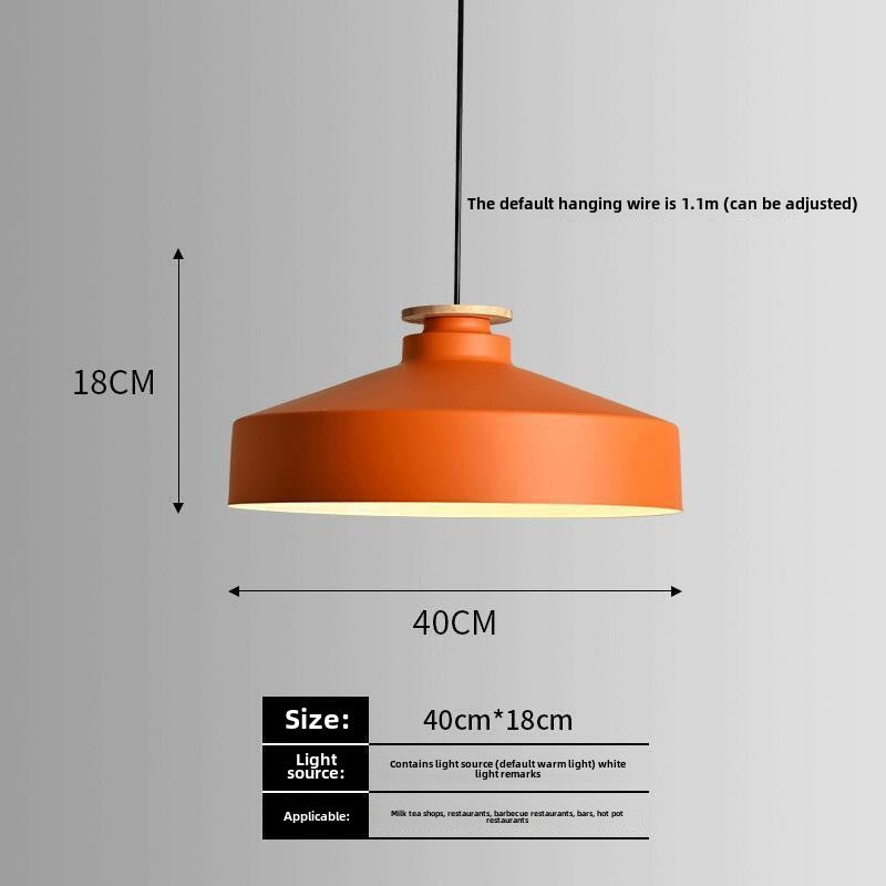 HEIKESZ Nordic industrial wind lamp Internet celebrity creative simple bar restaurant restaurant hot pot shop commercial single head orange chandelier