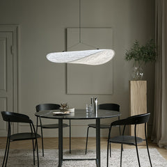 HEIKESZ Japanese Style Chandelier Simple Bedroom Light Nordic Art Silk Cloth Designer Famous Restaurant Tea Room Lighting