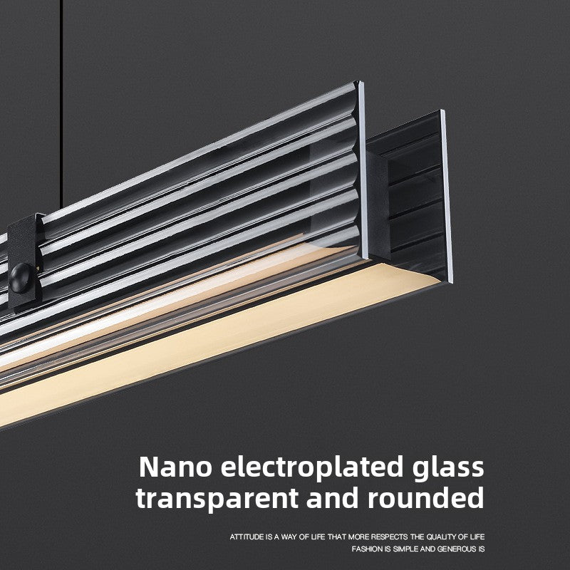 HEIKESZ Glass restaurant chandelier minimalist light luxury high-end household table lamps Nordic designer one-word long restaurant lamp light fixtures for celling lights