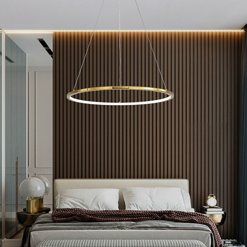HEIKESZ LED Circle Chandelier Modern Minimalist Toroidal Design for Living Room Dining Room Bar Stair Light Duplex Building Warm Room Lamps244