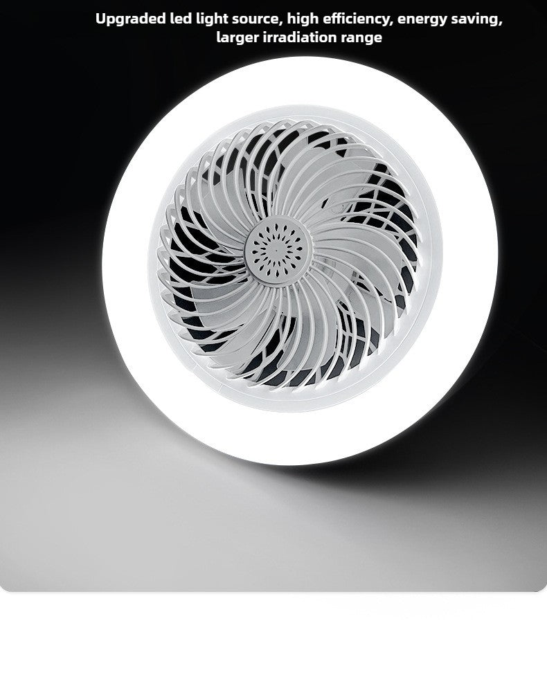 New LED Fan Light E27 Screw Bulb Removable Energy Saving Remote Control Stepless Dimming Ceiling Lamp