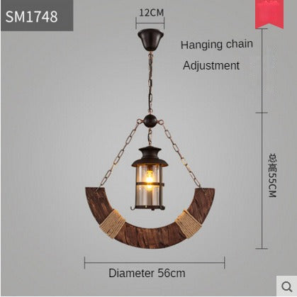 HEIKESZ American Retro Industrial Style Restaurant Coffee Shop Boat Wooden Chandelier Creative Bar Restaurant Box Nostalgic Wood Lamps LED Light for Bedroom Night Aestitic Room Lamp