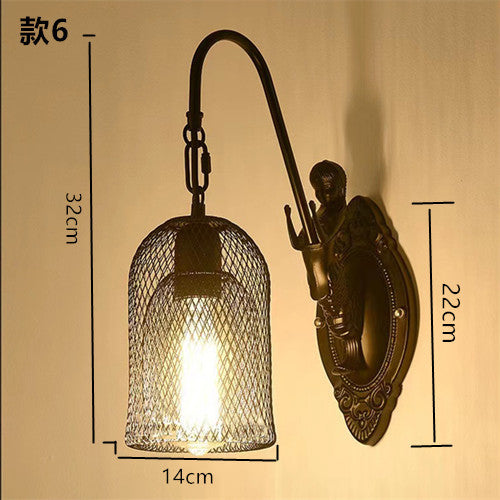 HEIKESZ 【One-year warranty, free shipping】Cross-Border American Retro Industrial Guest Restaurant Studio Aisle Corridor Tea Room Milk Tea Coffee Shop Bar Counter Wall Lamp