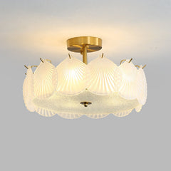 New Living Room Crystal Glass Ceiling Lamp Internet Celebrity Romantic Shell Crystal Ceiling Lamp Modern Princess Room Bedroom Light