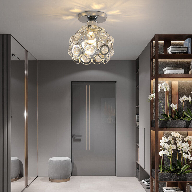 HEIKESZ Creative Unique Crystal Aisle Corridor Light Simple Modern Hallway Entrance Foyer European Balcony Small Ceiling Light american style retro outdoor indoor retro bedroom lamp american-style Industrial wind