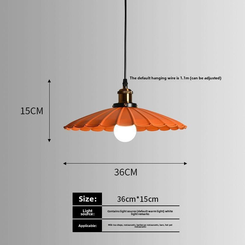 HEIKESZ Nordic industrial wind lamp Internet celebrity creative simple bar restaurant restaurant hot pot shop commercial single head orange chandelier