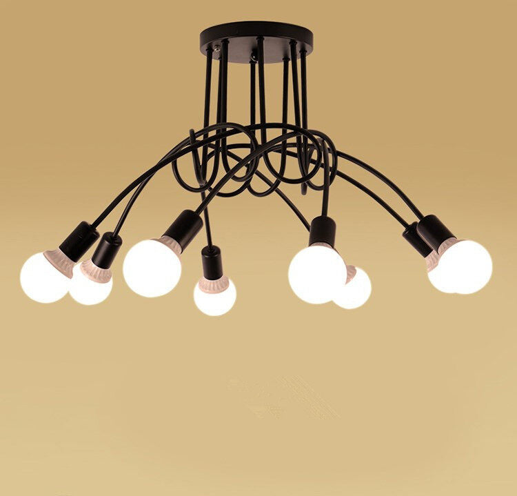 HEIKESZ Creative American Wrought Iron Restaurant Chandelier Retro LOFT Industrial Style Chandelier Simple Led Dining Lamp american style retro outdoor indoor retro bedroom lamp american-style Industrial wind
