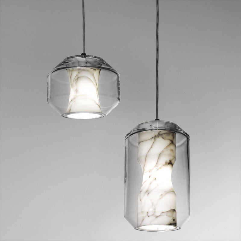 HEIKESZ Post-Modern Marble Glass Chandelier Creative Pendant Lamp for Bedroom Living Room Restaurant Club Ceiling Lights Decor