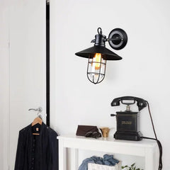 HEIKESZ Exclusive for Cross-Border American Retro Iron Art Creative Wall Lamp Personality Bar Aisle Foyer Cafe Industrial Wall Lamp LED Light for Bedroom Night Aesthetic Room Lamp