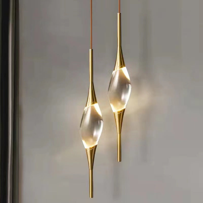HEIKESZ Designer simple chandelier decoration all copper crystal lamp creative light luxury background wall living room dining room bedroom wall lamp light fixtures for celling light