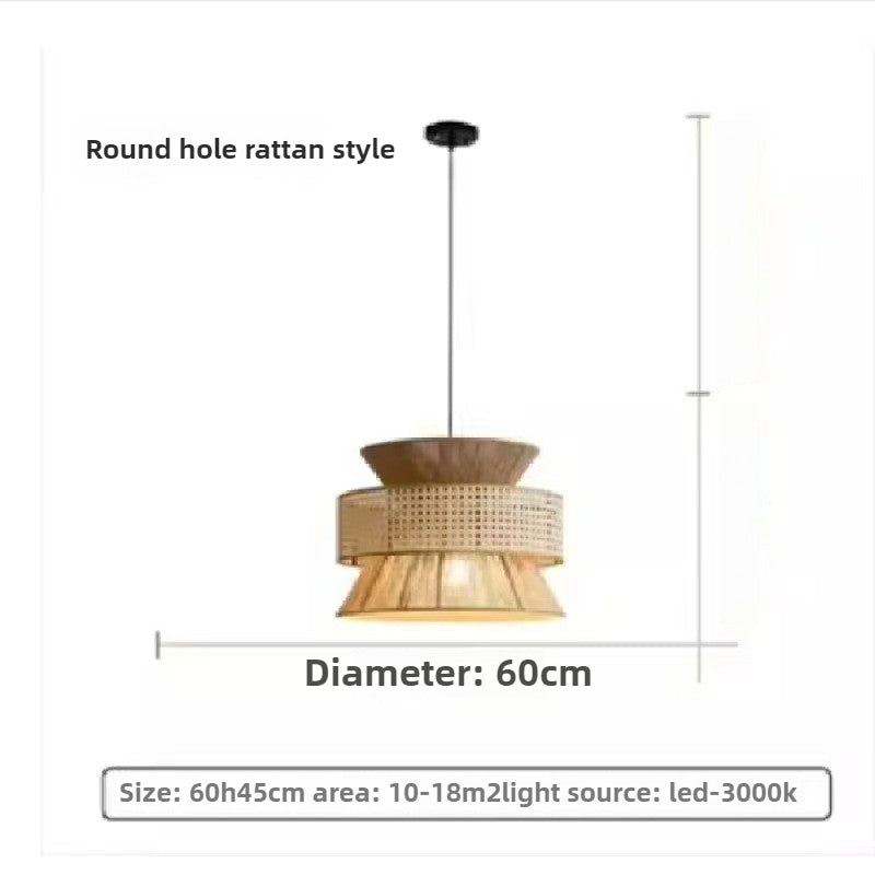HEIKEZ Japanese style Wabisha style pendant lamp Zen tea room homestay industrial style restaurant antique hotel retro vine lamp ceiling light fixture