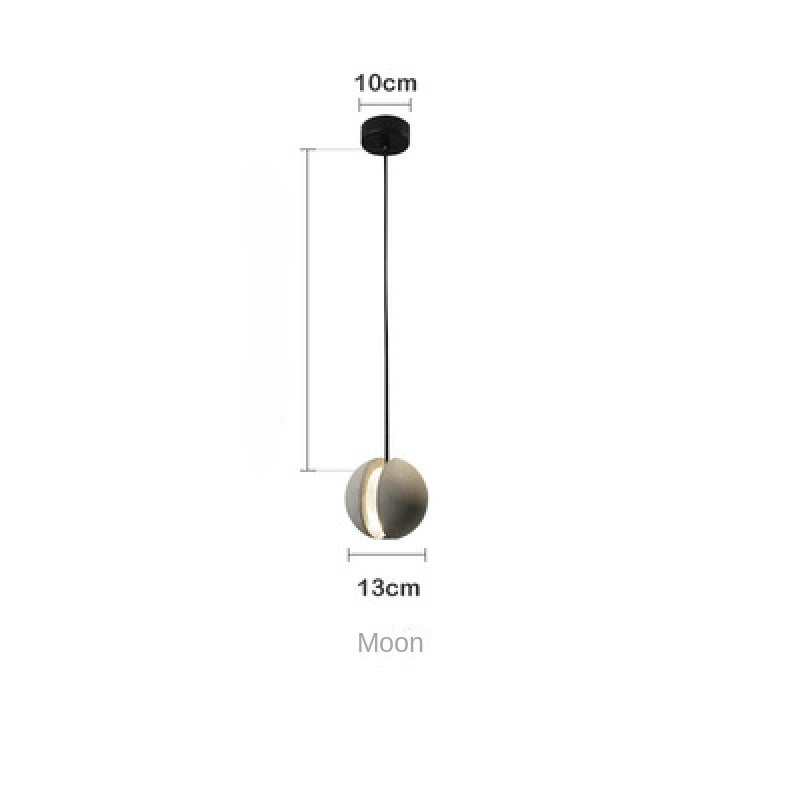 HEIKESZ Creative Moon Cement Pendant Lamp Industrial Style Retro Lighting for Living Room Bedroom Cafe Bar Restaurant Ceiling Lights