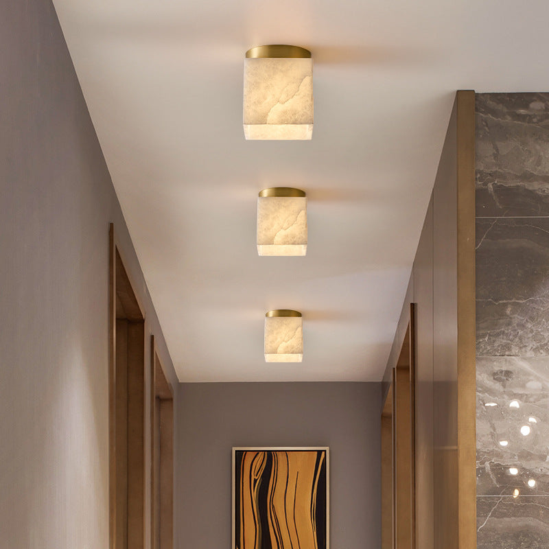 HEIKESZ Nordic Copper Ceiling Light Modern Minimalist Home Lighting Creative Corridor Lamp