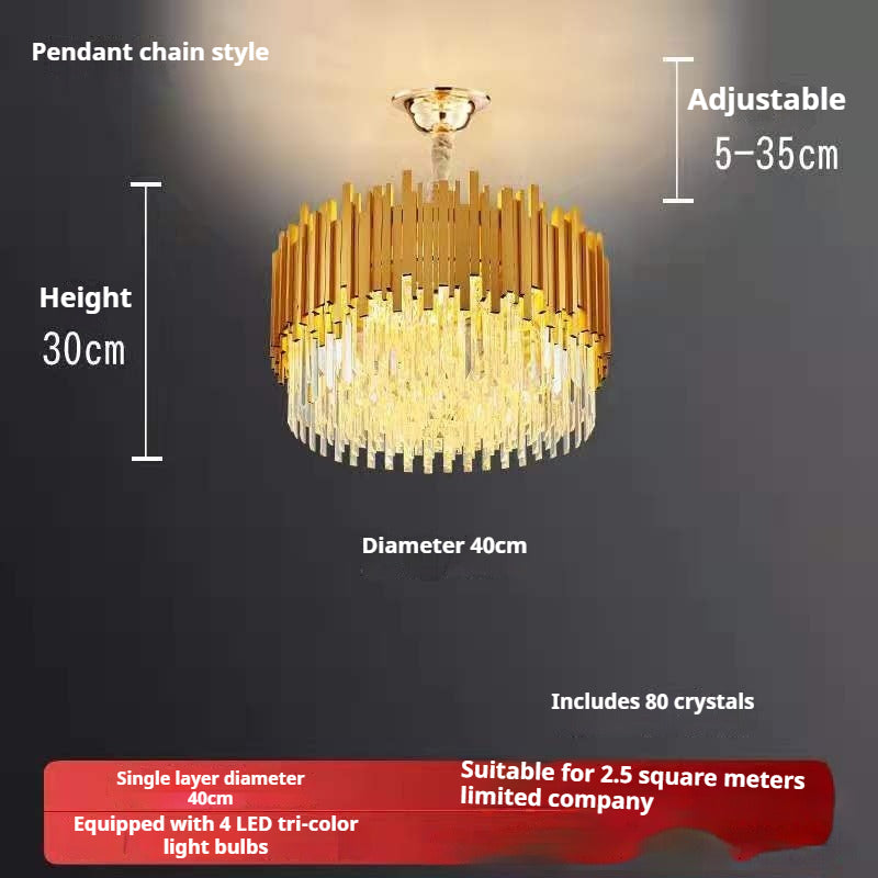 HEIKESZ Light luxury crystal chandelier living room lamp restaurant hotel luxury bedroom aisle lamp Zhongshan factory direct sales post-modern lamp light fixtures for celling lights