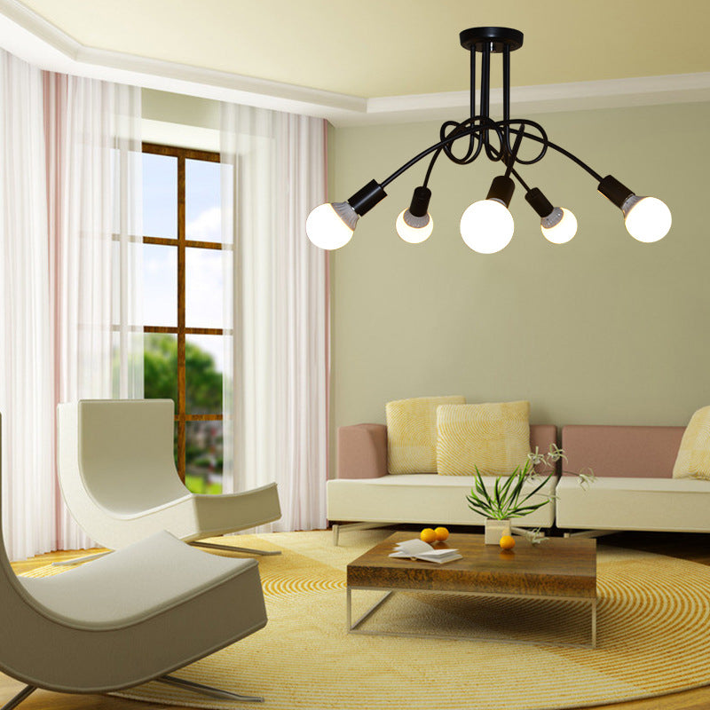 HEIKESZ Creative American Wrought Iron Restaurant Chandelier Retro LOFT Industrial Style Chandelier Simple Led Dining Lamp american style retro outdoor indoor retro bedroom lamp american-style Industrial wind