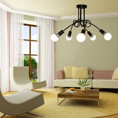 HEIKESZ Creative American Wrought Iron Restaurant Chandelier Retro LOFT Industrial Style Chandelier Simple Led Dining Lamp american style retro outdoor indoor retro bedroom lamp american-style Industrial wind