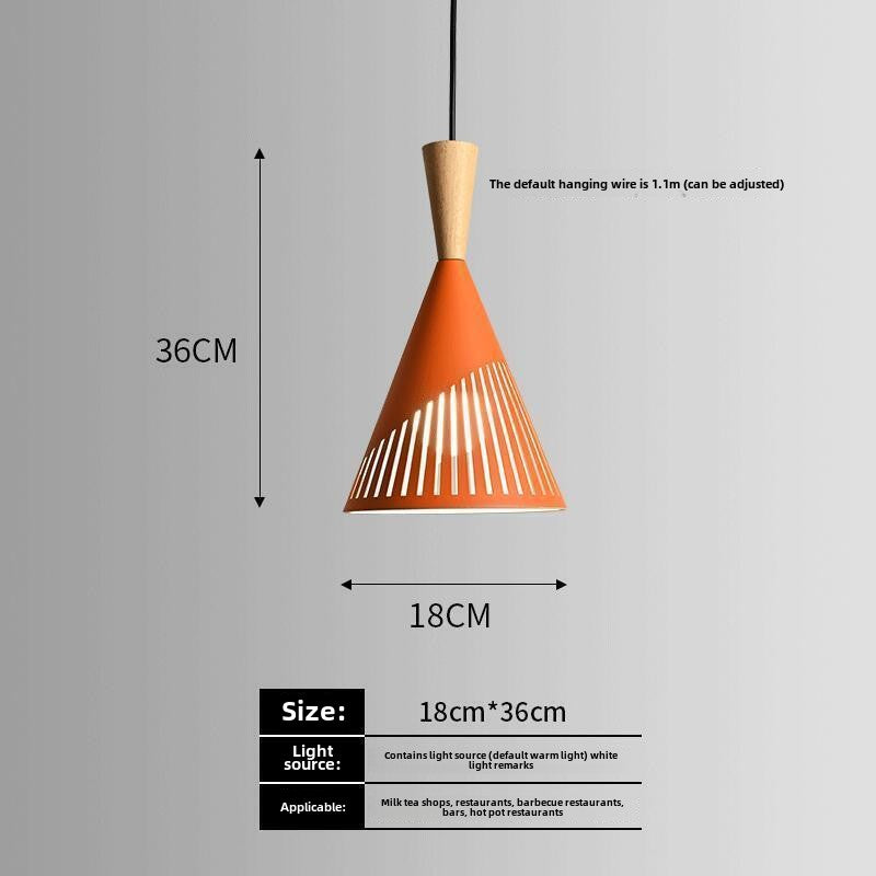 HEIKESZ Nordic industrial wind lamp Internet celebrity creative simple bar restaurant restaurant hot pot shop commercial single head orange chandelier