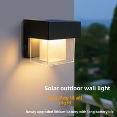 HEIKESZ Solar Wall Light Outdoor Modern Minimalist Solar Powered Wall Lamp for Garden Patio Pathway Corridor Balcony Lighting