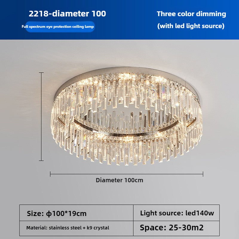 HEIKESZ Luxury high-end atmosphere K9 crystal bedroom lighting Internet celebrity Hong Kong style master bedroom restaurant lighting 2025 new wholesale lighting lamp lighting fixtures for celling lighting