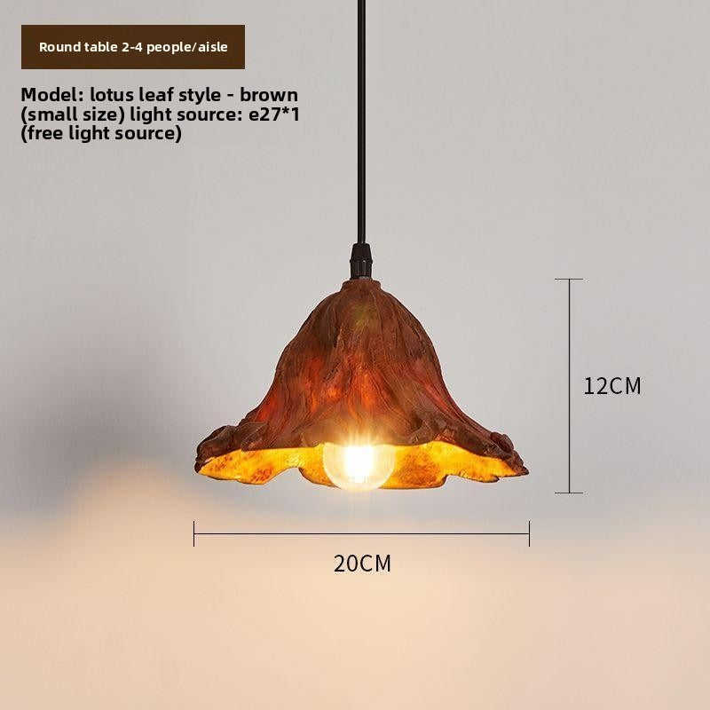 HEIKESZ New Chinese Style Lotus Ceiling Light Creative Artistic Dining Room Bar Pendant Lamp Vintage Retro Lighting for Tea House