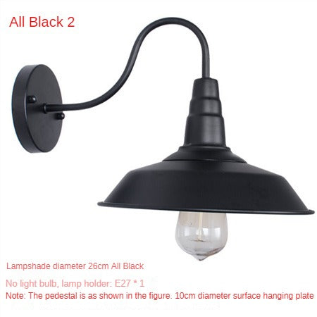 HEIKESZ Loft Vintage Industrial Style Pot Cover Wall Lamp American Simple Iron Wall Lamp Aisle Corridor Warehouse Balcony Dining-Room Lamp LED Light for Bedroom Night Aesthetic Room Lamp