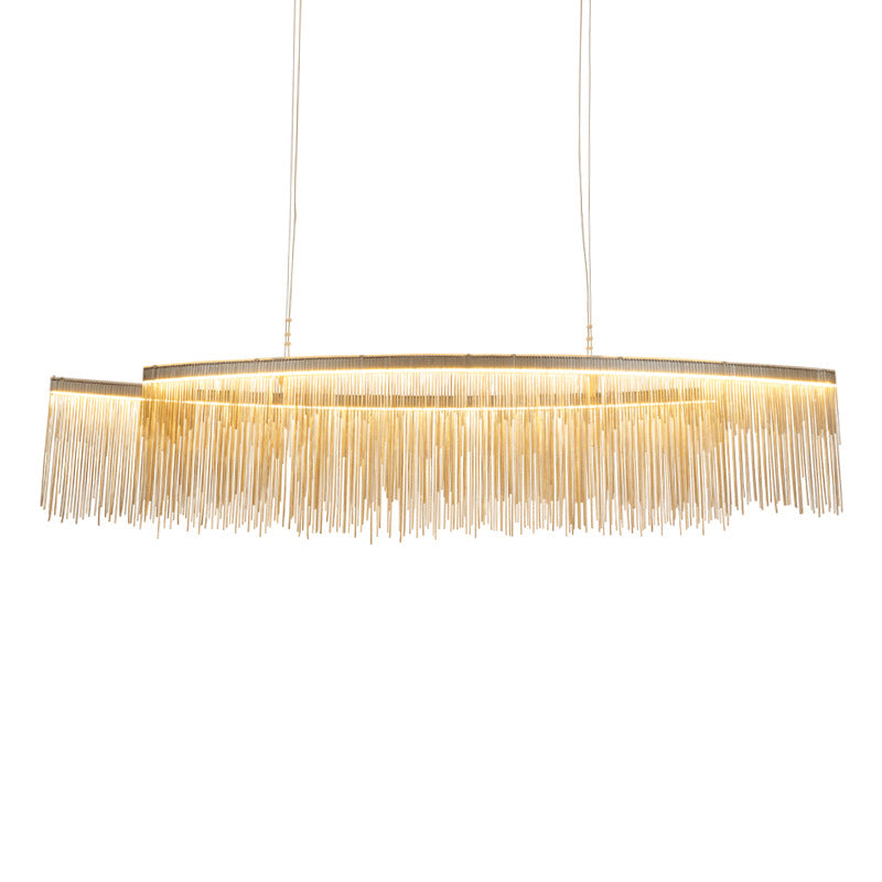 HEIKESZ Light luxury restaurant lamps ins clothing shop window, front desk creative personality tassel post-modern Nordic bar chandelier lamp light fixtures for celling lights
