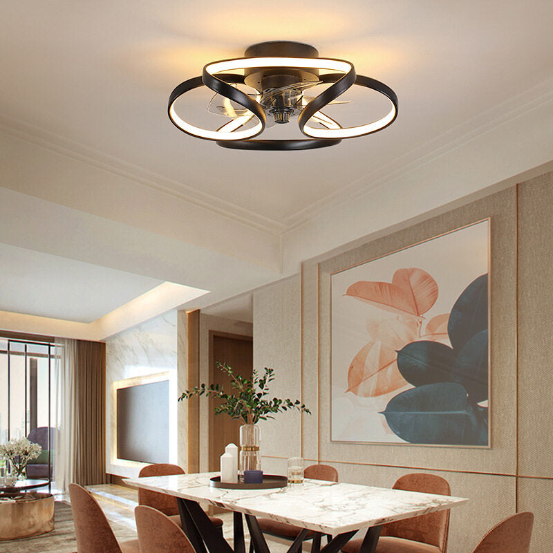 HEIKESZ Nordic Luxury Ceiling Fan with LED Light and Remote Control for Bedroom Living Room Dining Room