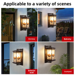 HEIKESZ New Chinese-style exterior wall wall lamp, garden villa terrace gate, retro Fu character outdoor waterproof simple garden lamp