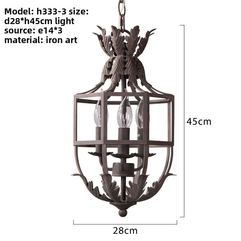 HEIKESZ Vintage American Country Rustic Iron Ceiling Light for Living Room Dining Hallway Entryway Cross Border Supply
