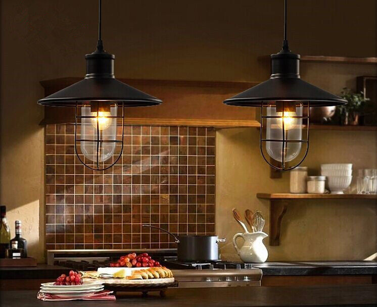 HEIKESZ American Country Creative Retro Iron Art Industrial Style Bar Lamp Small Iron Cage Lampshade Bar Coffee Shop Chandelier american style retro outdoor indoor retro bedroom lamp american-style Industrial wind