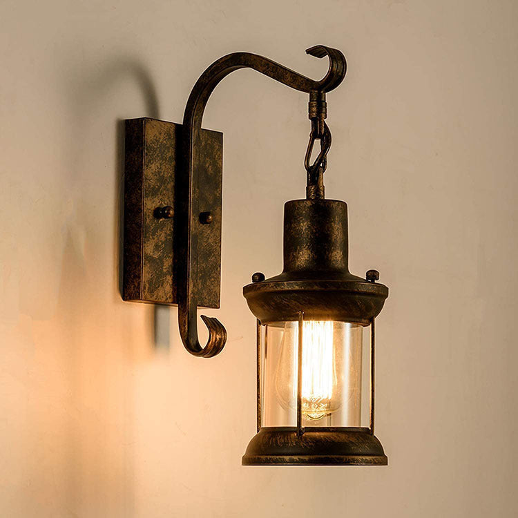 HEIKESZ American retro industrial style country painted wall lamp bedroom bedside lamp decorative lamp dining room aisle lamp study lamp