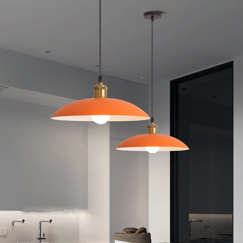 HEIKESZ Industrial Style Simple Orange Creative Personalized Art Catering Restaurant Commercial Orange Single-Head Suspension Wire Dining Chandelier