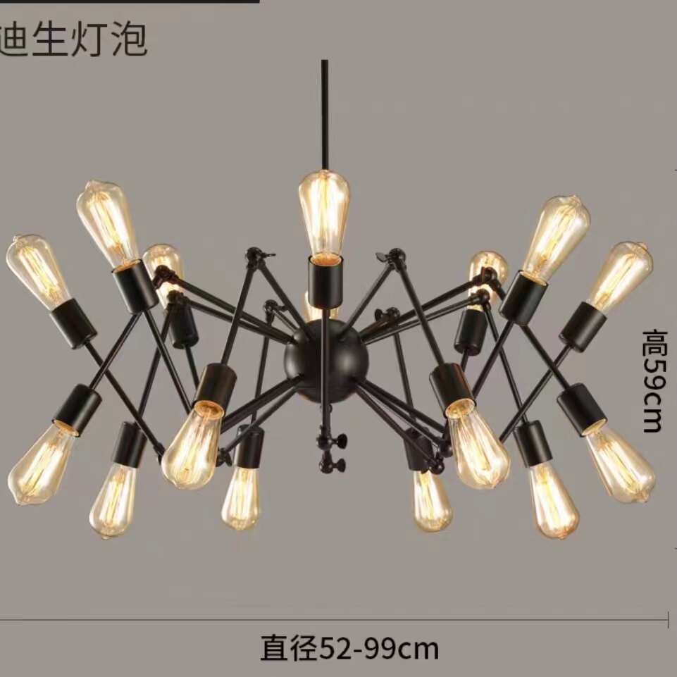 HEIKESZ American Industrial Style Modern Minimalist Iron Office Spider Chandelier Living Room Study Creative Personality Industrial Retro american style retro outdoor indoor retro bedroom lamp american-style Industrial wind