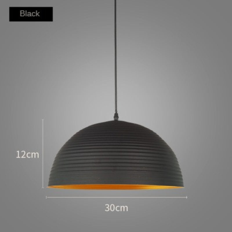 HEIKESZ Modern Simple Black Single Chandelier Single Head Semicircle Lampshade Creative Bar Personalized Restaurant Internet Bar Pot Cover Chandelier